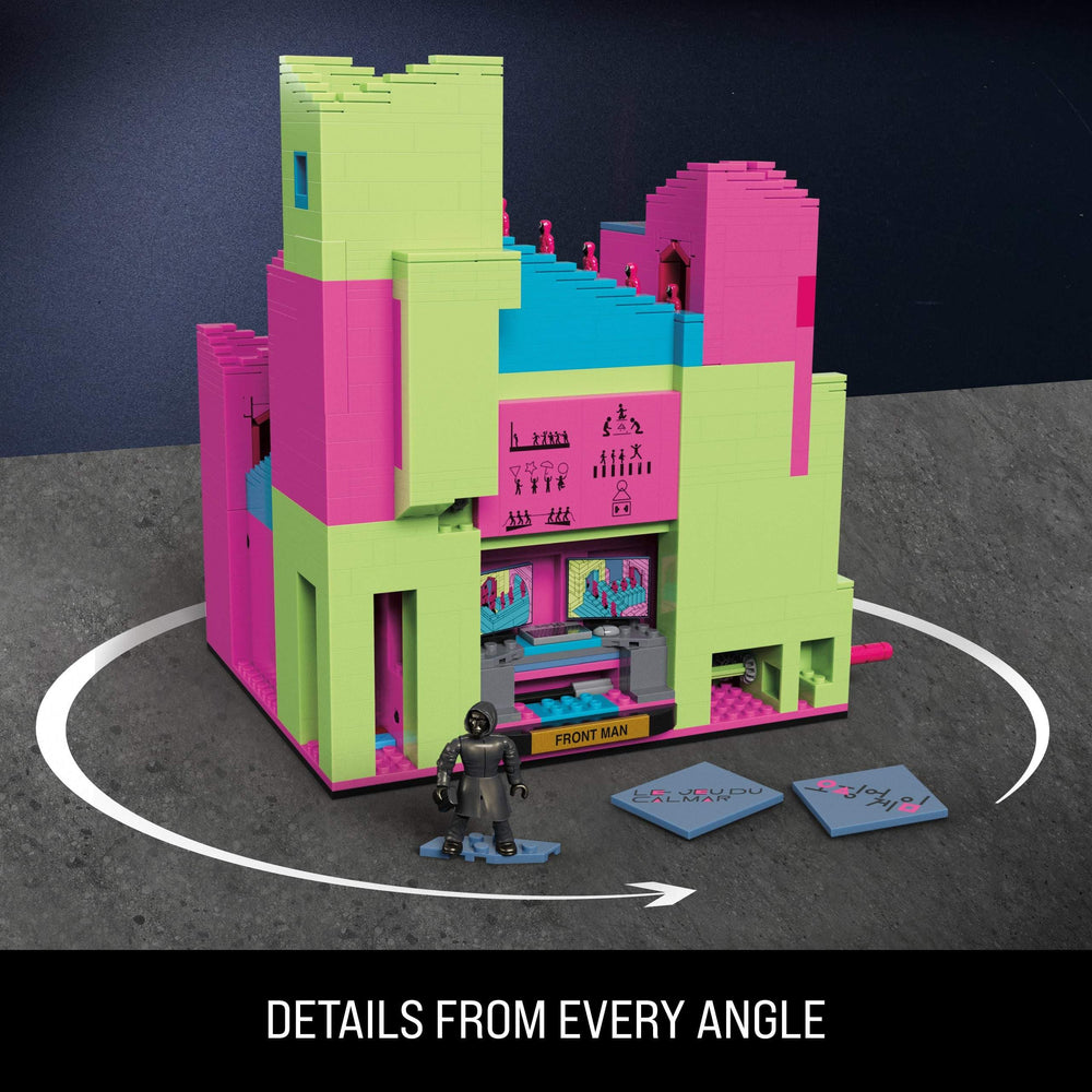 Detailed pink-suited workers from Mega Brands for show-ready diorama.