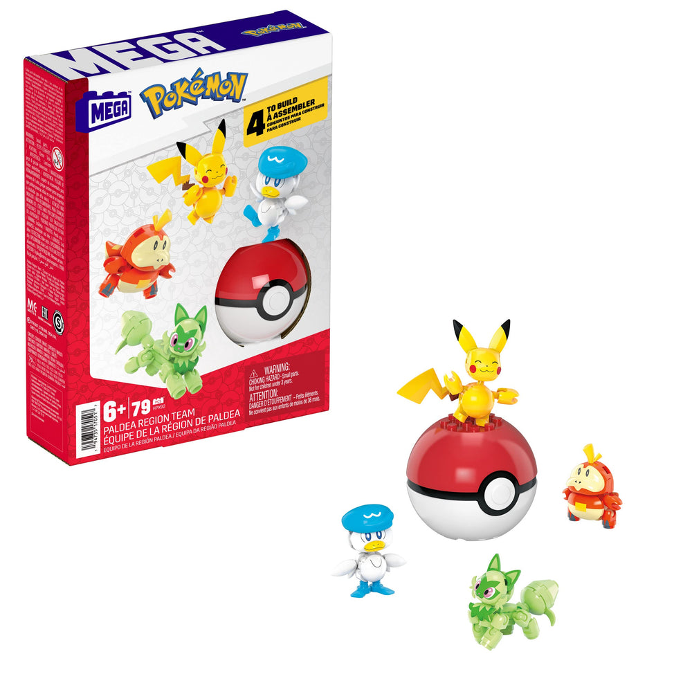 Mega Brands Pikachu Paldea figure, fully articulated for dynamic poses.
