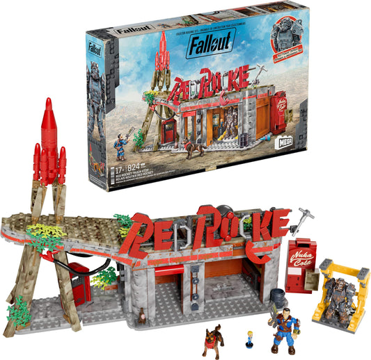 Mega Brands Red Rocket Truck Stop image shows a collectible build for display and nostalgia.