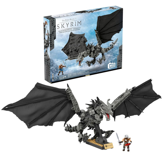 Mega Brands Alduin World Eater buildable figure ready for dramatic display.