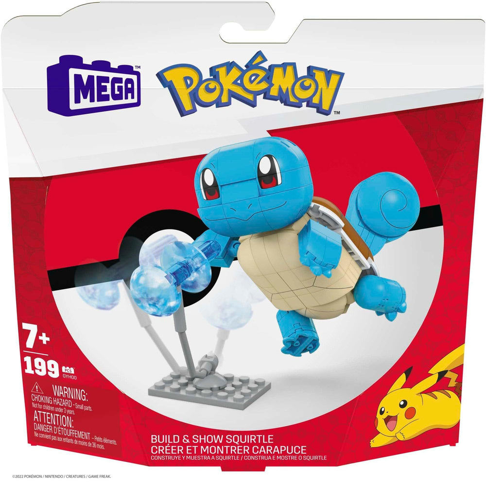 Mega Brands Squirtle stands over four inches tall for display-ready figures.