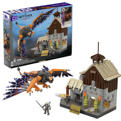 Mega Brands Witcher Corvo Bianco house with lit fireplace for immersive evenings.