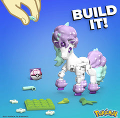 Mega Construx Ponyta Love Ball pin included for collection display.