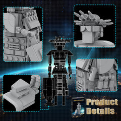Mega Maid Spaceballs 362pcs parts close-up, highlighting high-quality ABS pieces for durable builds.