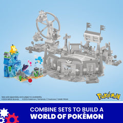 Shore scene from MEGA Pokémon Aquatic Adventure showing expandability with other sets