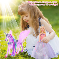 MEGAFUN princess doll wears an elegant dress for magical dress-up moments.