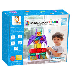 MegagonTiles 66pcs polygon set enabling versatile, STEM-friendly builds.