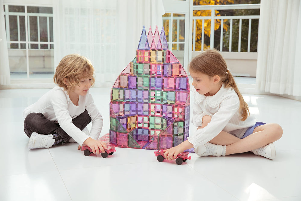 MEGAGONTILES build-create-play tiles strengthen early STEM thinking during hands-on projects.