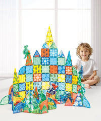 MEGAGONTILES dinosaur-playtime-setup inspires imaginative construction and fine motor practice