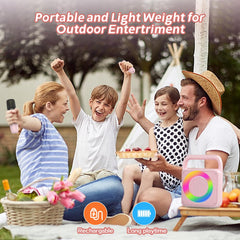MEGUO M56PRO portable design with a sturdy handle for outdoor use.