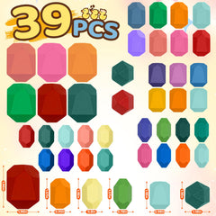 MEGRANATE wooden stones with bright colors spark creative building play.
