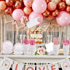 MEHOFOND pink bow napkins add festive contrast to any table.