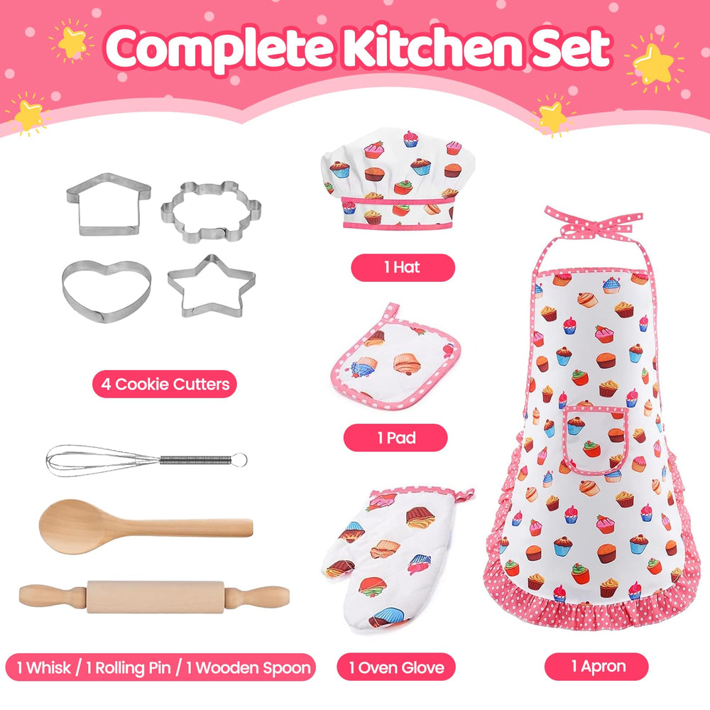MEIDAYAI adjustable apron with elastic straps supports ages 3–8.