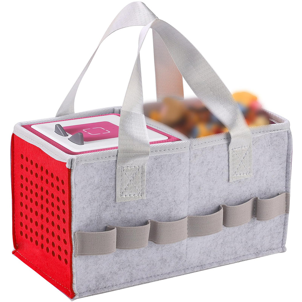 MEILADY-X tonies case red front view demonstrates spacious storage for Tonies Starter Set