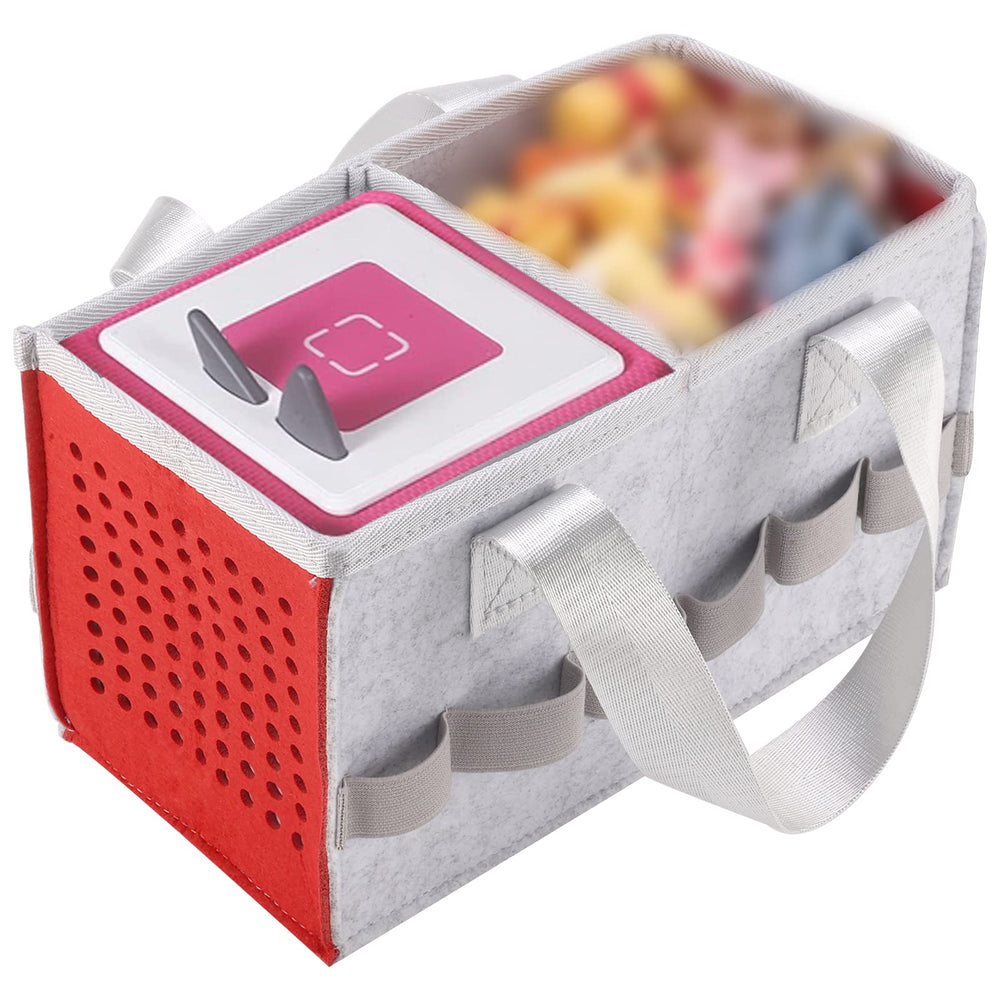 MEILADY-X tonies case red interior organization highlights middle-layer separation for accessories