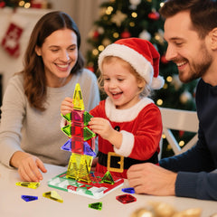 MEIQ Christmas tiles fit in a small bag for travel-friendly fun.