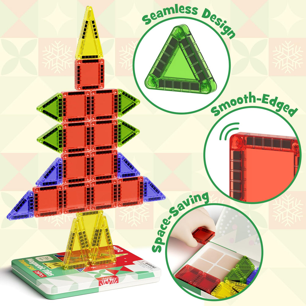 MEIQ Christmas tiles unboxing gift-ready packaging for holiday fun.