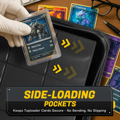 9-pocket layout keeps standard cards secure and neatly arranged