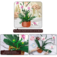 MELAKIY orchid building blocks set detailing leaves and roots for realism.