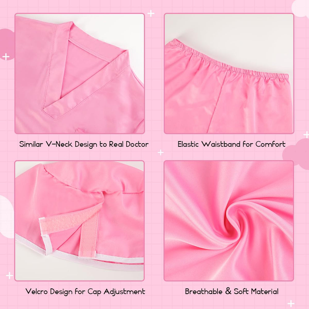 Meland Doctor Costume pink surgical mask, kid-friendly design to complete the look.