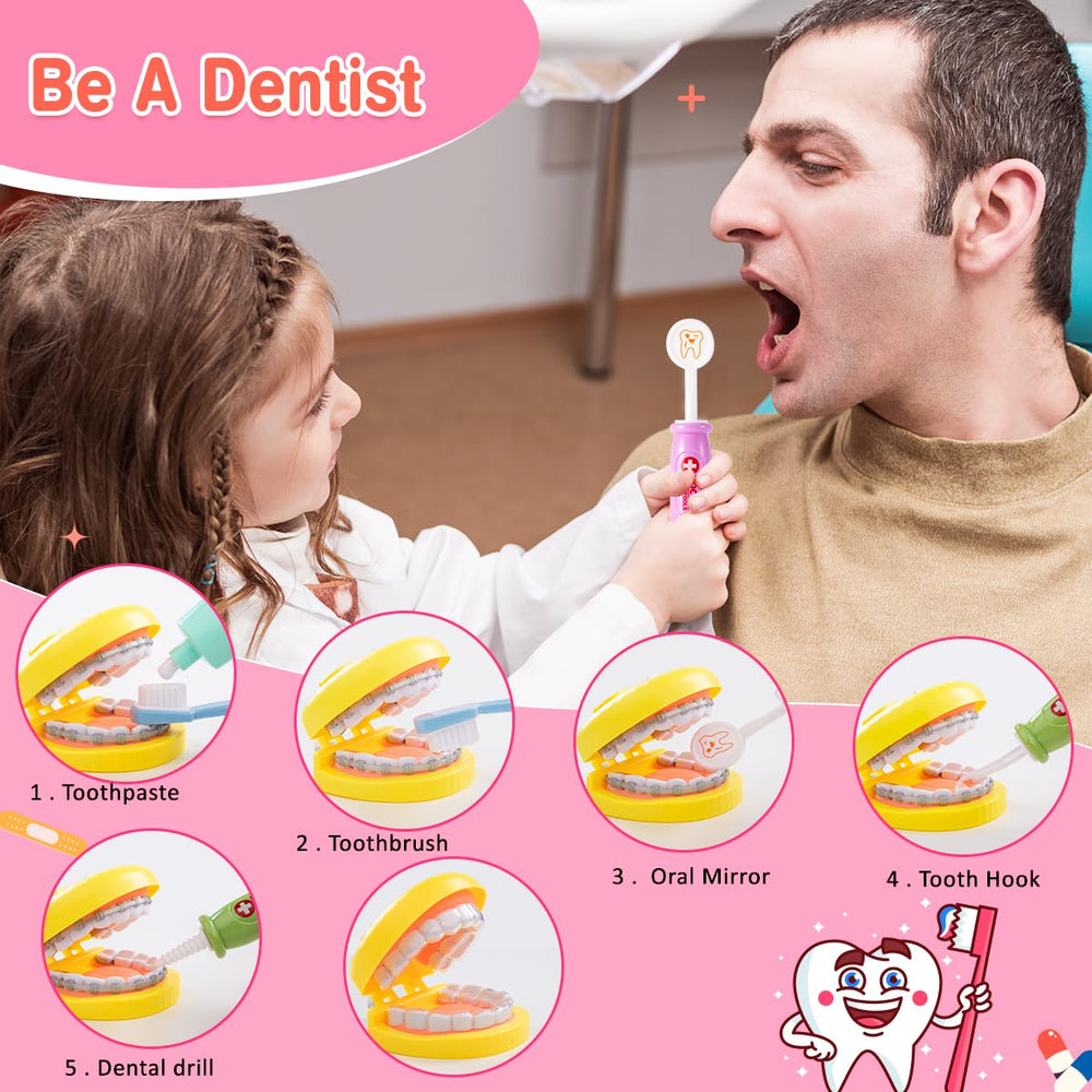 Meland Doctor Kit dental drill for engaging, safe pretend dentistry playtime.