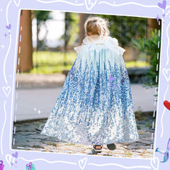 Meland durable sequin cape with tight stitching for durable sparkle.