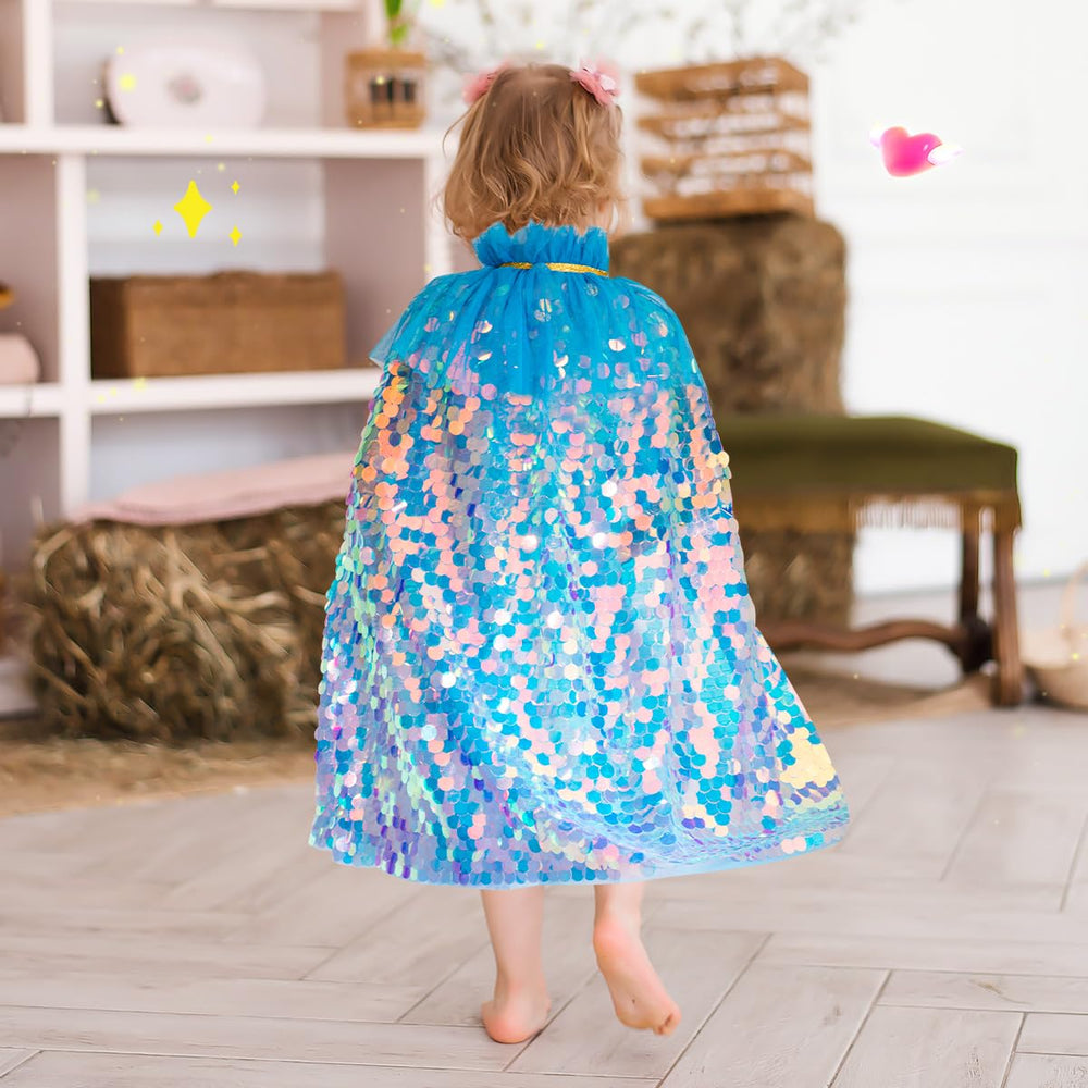 Meland hand-stitched mermaid cape durability for long lasting play.