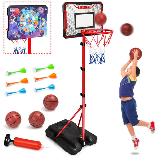 Meland Kids Basketball Hoop with adjustable height for growing players, ideal indoor/outdoor play.