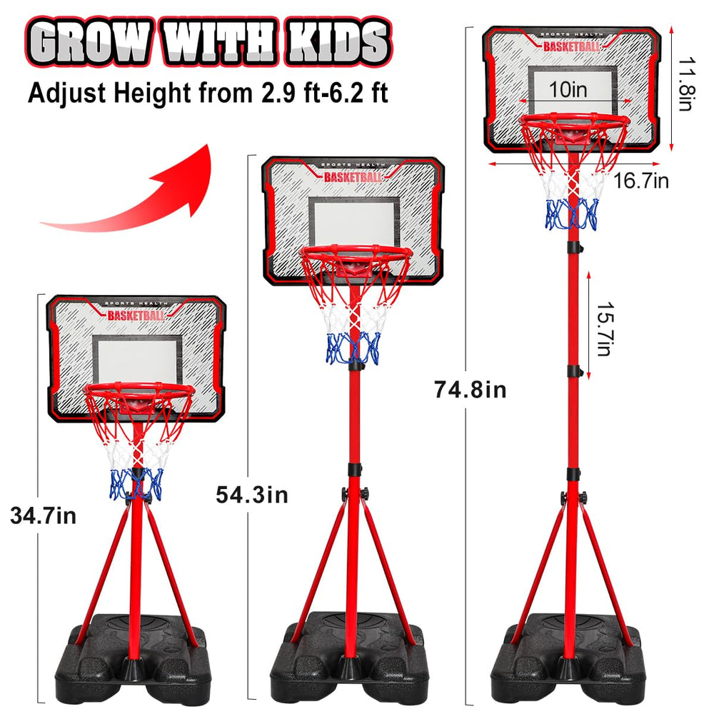Meland hoop features solid steel uprights for durable outdoor setup.