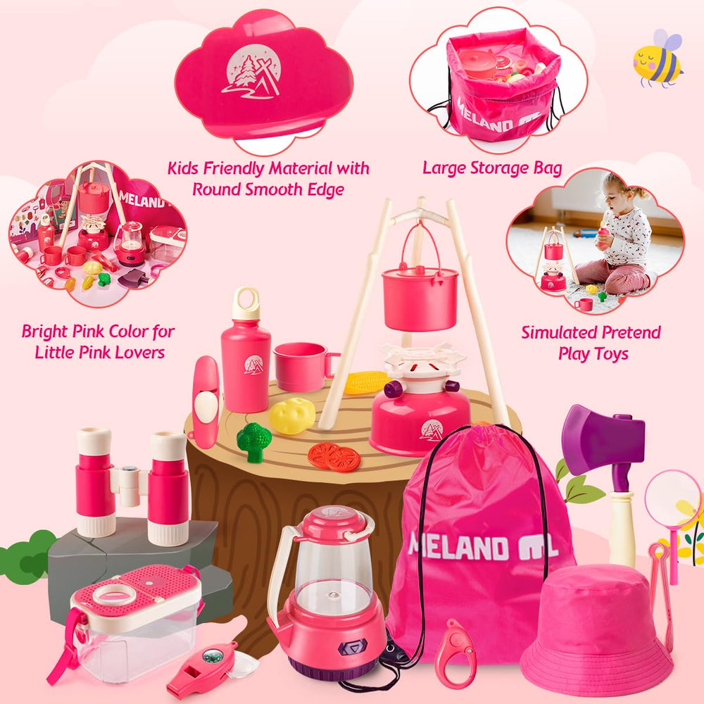 Meland light-up camping stove creates realistic play with gentle sounds and glow.