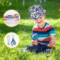 Meland Kids Camping Set magnifying glass encourages close observation of nature.