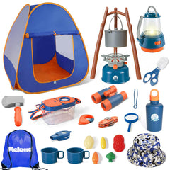 Meland Kids Camping Set with Tent ready for imaginative backyard camping adventures.