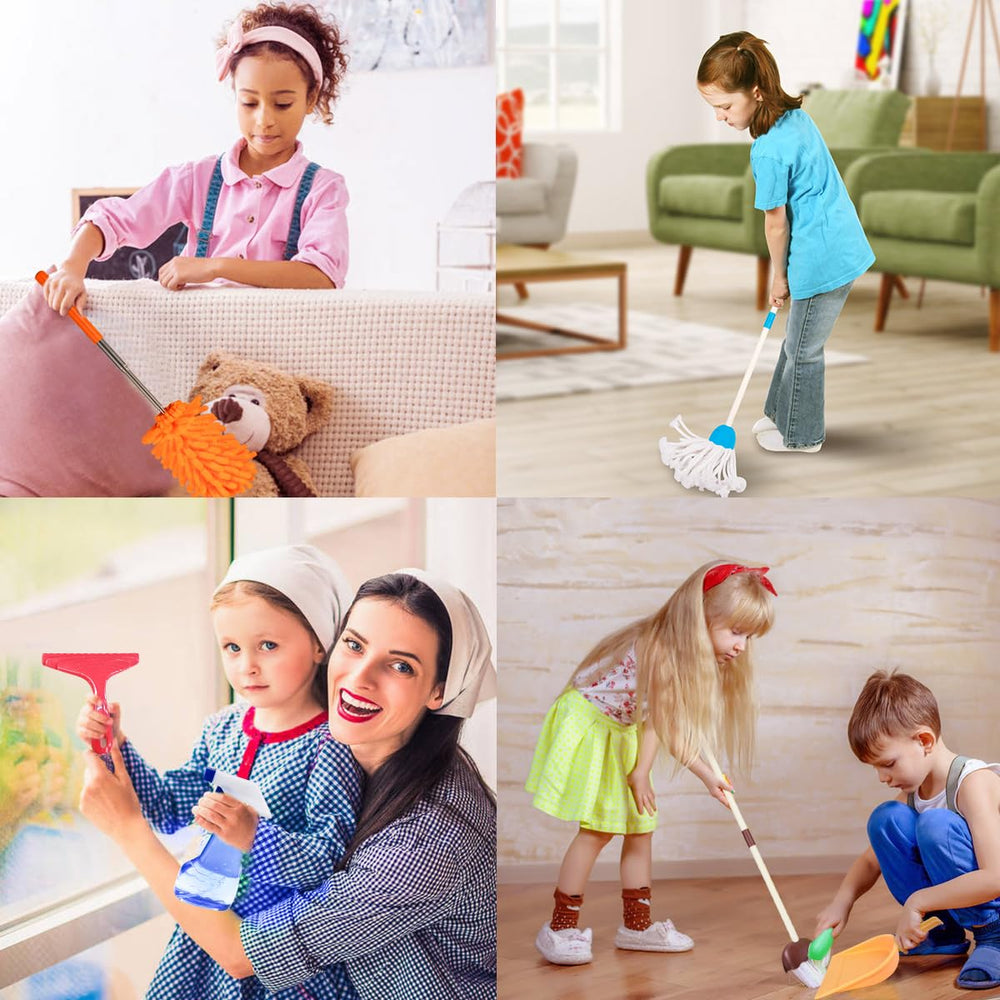 Meland Kids Cleaning Set tools close-up durable colorful tools for pretend cleaning