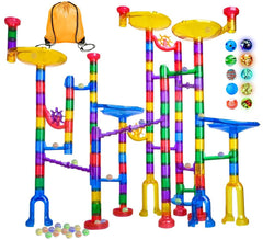Meland Marble Run pieces shown for assembling creative paths and endless builds.