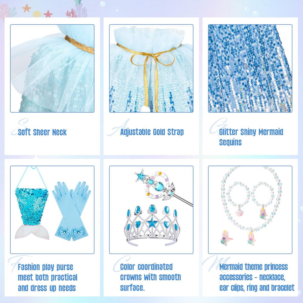 Meland mermaid purse and accessories to complete the princess look.