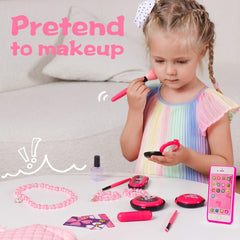 Meland pretend makeup kit with lipstick and blush for imaginative grooming.