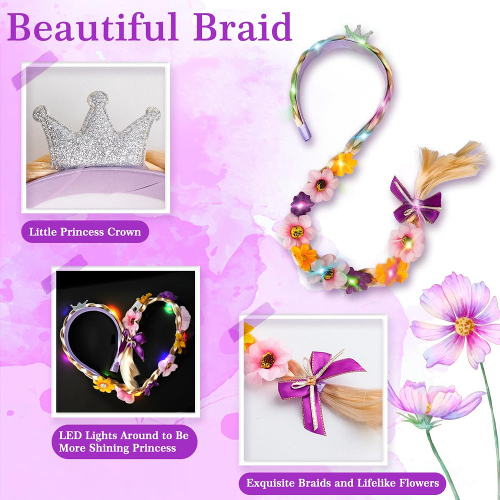 Meland princess dress with bag, crown, and wand for a complete costume set.
