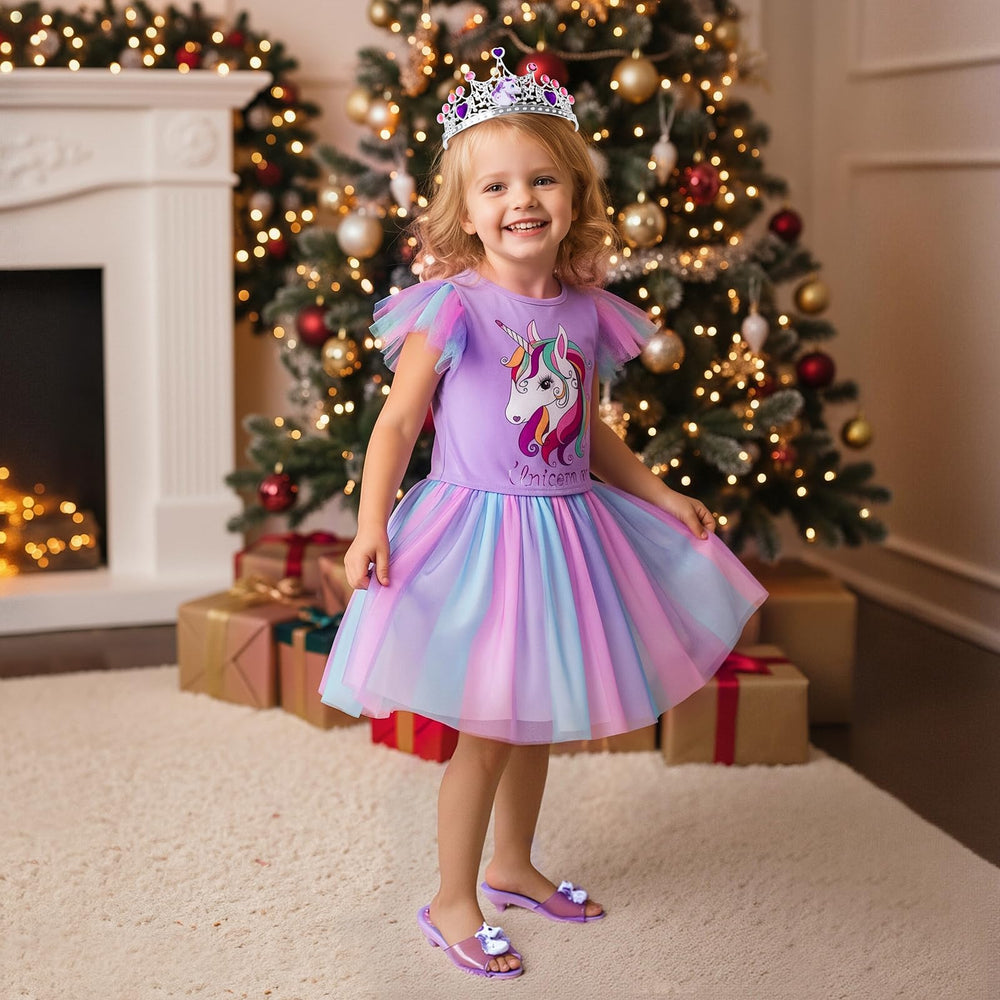 Meland Princess Shoes Anti-slip Purple Sparkle for elegant dress-up moments