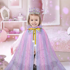 Meland sequin cape details shimmer under lights during pretend play.