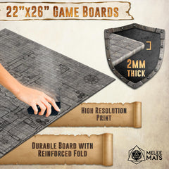 Melee Mats DND dungeon double-sided map for classic dungeon exploration.