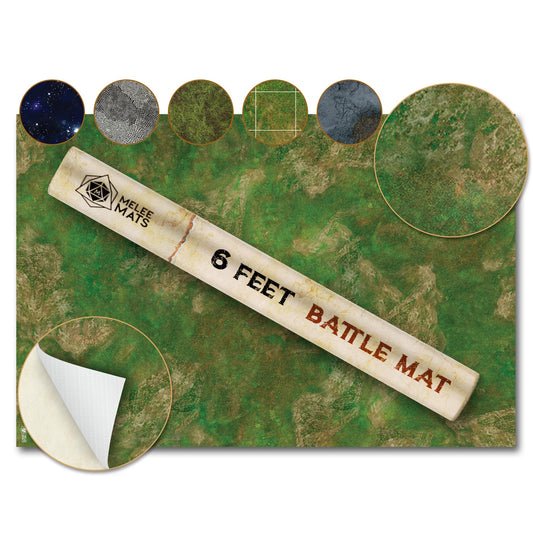 Melee Mats battle mat 48x72 rolled for easy transport and setup.