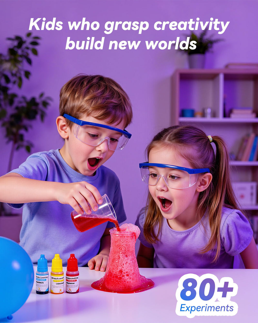 Melican 80+ Science Kit child experiment image showing interactive science activity.