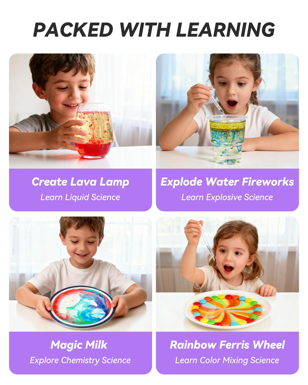 Melican 80+ Science Kit crystal growth activity supports observation skills.