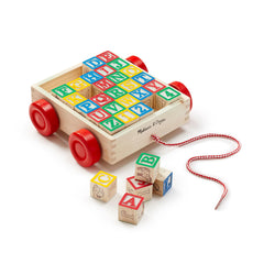 Melissa & Doug ABC wooden block cart with 30 colorful blocks for early literacy