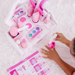 Melissa & Doug mirror supports careful styling checks during imaginative hair sessions.