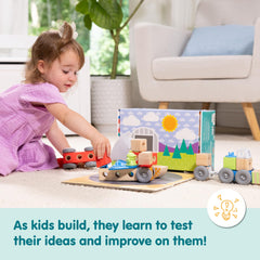 Melissa & Doug Blockables Vehicles race car with connectors boosts creativity