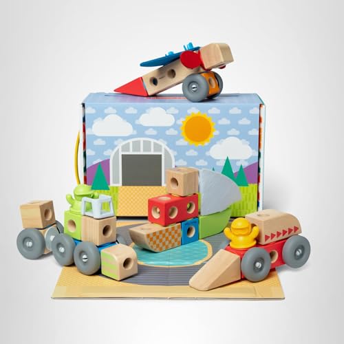 Melissa & Doug Blockables Vehicles FSC-certified wood for responsible play