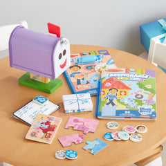 Shipping pouch keeps Melissa and Doug mailbox accessories organized