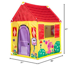 Vibrant exterior artwork on Melissa and Doug Blue's House tent invites pretend play