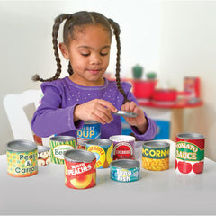 Melissa & Doug close-up of can graphics highlighting detailed food art and recognition benefits